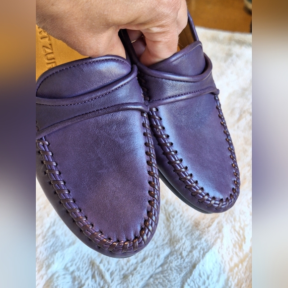 Robert Zur Purple Leather Loafers - 6.5 - Picture 2 of 10